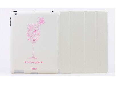 Ốp lưng Ipad 2 / New Ipad Clever Cover (Funny White Flower butterfly)