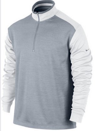 Nike Golf Dri Fit 1/2 Zip Cover Up Pullover Stadium Grey/White 509095 NWT