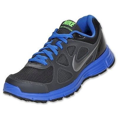 Nike Revolution Running shoe MEN'S size 10.5 Anthracite Royal BLUE Black GREY