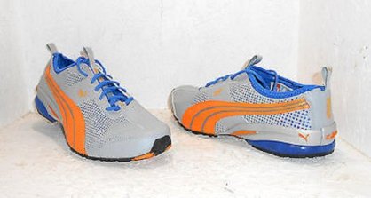 Puma Cell Turn III Running Sneakers Perforated Grey Orange Mens Size 13