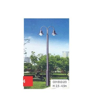 Cột đèn trang trí sân vườn thân sắt Slighting C01/SV2-2/3