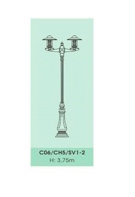 Cột đèn trang trí đế gang Slighting C06/CH5/SV1-2