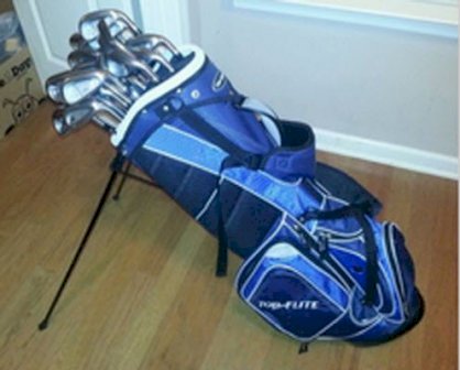 New Top-Flite Gamer Blue Golf Carry Bag w/ Rain Cover (Has Cooler For Drink)