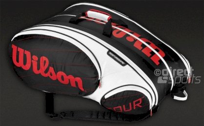 Wilson Tour 15 Racket Bag (Black/White/Red) 