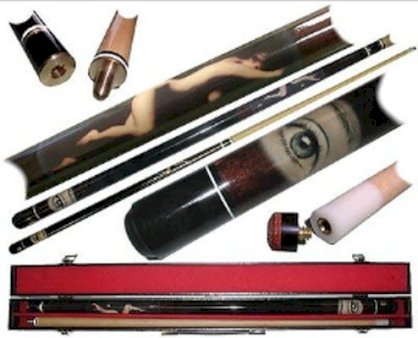 Naked Lady Billiards 2 Piece Pool Cue Stick + Case