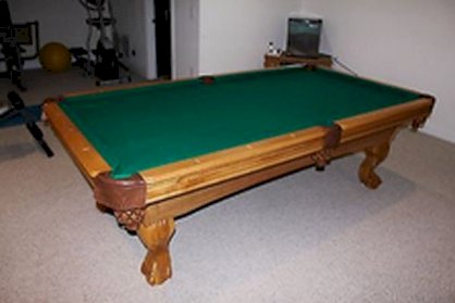 Pool Table Aspen Billards Brentwood Honey Tournament Green Felt with accessories