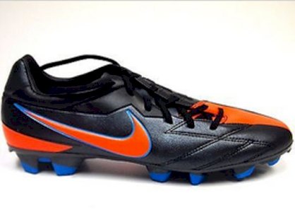 Men's Nike T90 Strike IV FG Soccer Shoes Black/Total Orange-Blue Glow