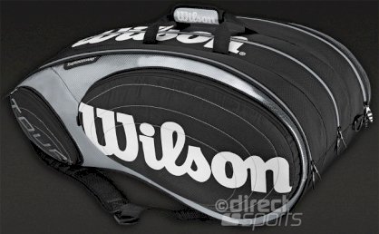 Wilson Tour 15 Racket Bag (Black/Silver) 