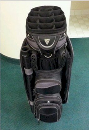 Affinity Black & Gray Golf Cart Bag w/ 6 Zipper Sections & 14 Club Compartments