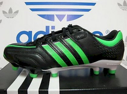 New Adidas Adipure 11Pro TRX Leather FG Soccer Cleats - Green/Black; Q23806