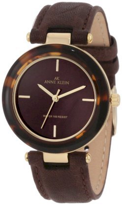 Đồng hồ AK Anne Klein Women's 10/9852BMBN Gold-Tone Brown Leather Strap Watch