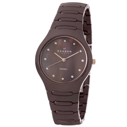 Skagen Women's 817SDXCR Ceramic Brown Ceramic Watch