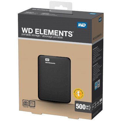 Western Digital Elements Portable 500 GB USB 3.0 (WDBUZG5000ABK)