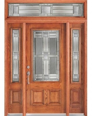 Cửa chính gỗ Tần Bì (Ash Wood Door) 3 cánh MS 007