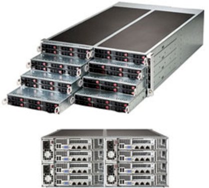Server Supermicro SuperServer F617R2-RT+ 4U Twin Rackmount Server Barebone (Eight Nodes) Dual LGA 2011 (Per Node) Intel C602 DDR3 1866/1600/1333/1066/800