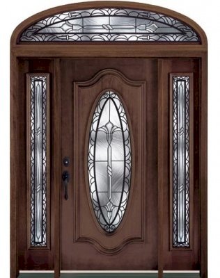 Cửa chính gỗ Óc Chó (Walnut Wood Door) 3 cánh MS 003