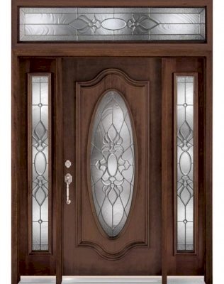 Cửa chính gỗ Óc Chó (Walnut Wood Door) 3 cánh MS 006