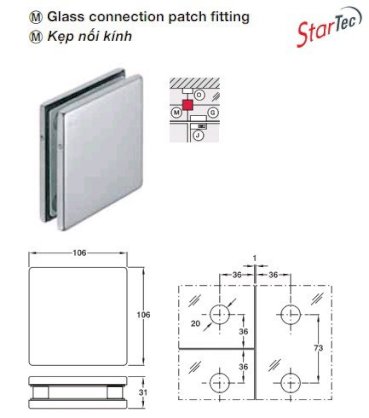 Kẹp nối kính Hafele Inox 304-1