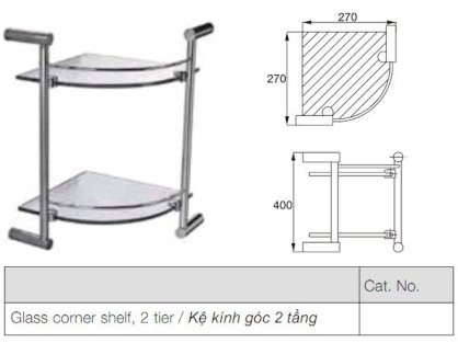 Kệ kính góc 2 tầng Hafele 62252