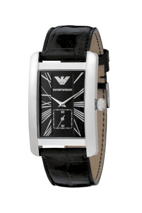 Đồng hồ Emporio Armani Watch, Men's Black Leather Strap AR0143