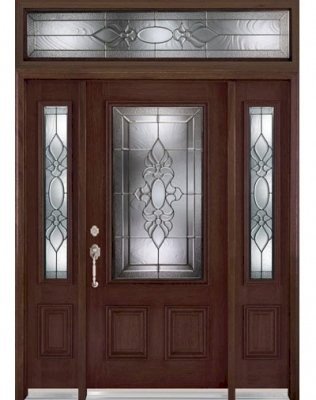 Cửa chính gỗ Óc Chó (Walnut Wood Door) 3 cánh MS 013