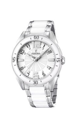 Festina Women's Ceramic F16395/1 White Ceramic Quartz Watch with Silver Dial