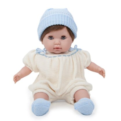 Soft Body Nonis Doll - Brunette with Blue Eyes - Cream and Blue Outfit