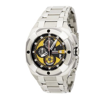 Festina Men's F16351/4 Grande Tour Stainless Steel Case Carbon Fiber Dial Ceramic Insets Watch