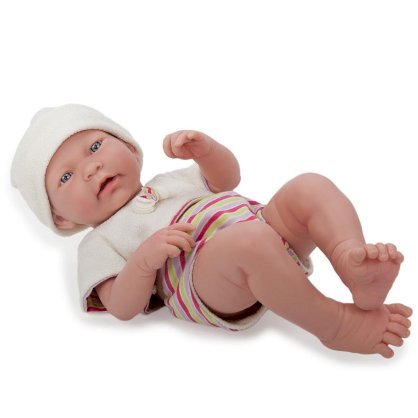 17 inch La Newborn Real Girl Doll - White Hat