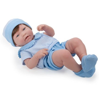 17 inch La Newborn Real Boy Doll - Brunette with Blue Eyes