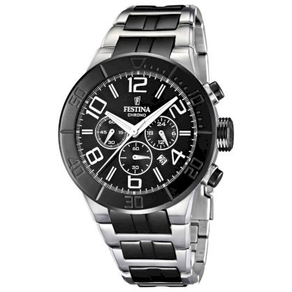 Festina Men's Ceramic F16576/2 Two-Tone Ceramic Quartz Watch with Black Dial