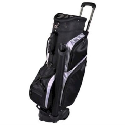  RJ Sports Wheeled Black Silver Cart Bag