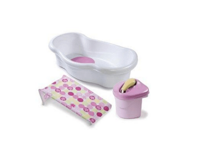 Chậu tắm có vòi hoa sen Summer Infant Newborn to Toddler Bath Center and Shower Pink 08295A