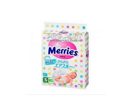 Bỉm Merries size S80+2, cho trẻ từ 4-8kg