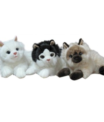 Wild Republic Lying Cat Black & White 12 Length: 12 inches