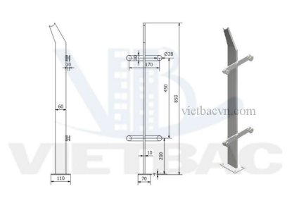 Trụ lan can kính Việt Bắc VB-C21