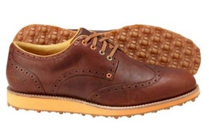 Callaway Men's Master Staff Brogue Spikeless Golf Shoes - Brown/Orange