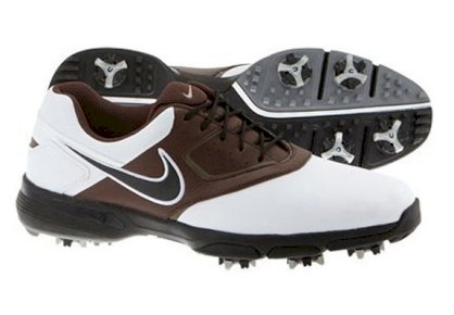 Nike Men's Heritage III Golf Shoes - White/Black Light Chocolate/Olive Khaki