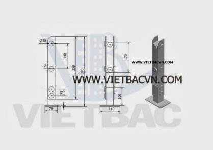 Trụ lan can kính Việt Bắc VB-C19