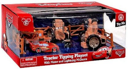 Disney Parks Cars Land Tractor Tipping Playset with Mater and Lighting McQueen - Disney Park Exclusive & Limited Availability
