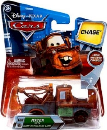 Disney / Pixar Cars Movie 155 Die Cast Car with Lenticular Eyes Series 2 GlowInTheDark Lamp Mater Chase Piece!