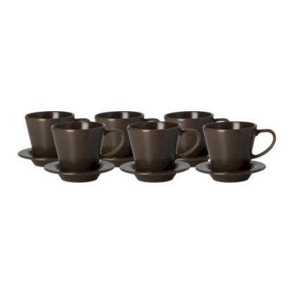 Bộ cốc uống cafe DINERA / Coffee cup and saucer, brown - IKEA, Thụy Điển