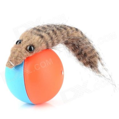 Water & Land Playing Electronic Beavers Ball Toy w/ LED - Blue + Red + Grey (2 x AA)