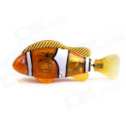 Puman Magical Flash Pet Fish Toy w/ Plants + Screwdriver + 2- LR44 - Orange