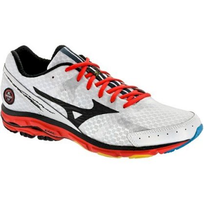  Mizuno Wave Rider 17 Men's White/Black/Fiesta