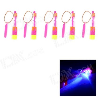 Amazing LED Arrow Helicopter Funny Toy - Orange + Deep Pink (5 PCS)