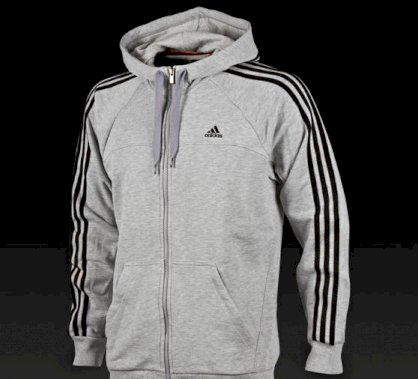 Adidas Essentials 3-Stripe Full Zip Hoody - Medium Grey Heather