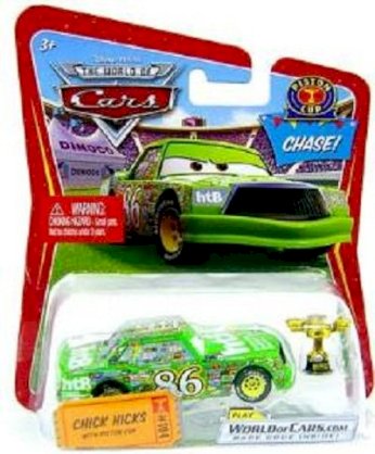 Disney / Pixar Cars Movie 1:55 Die Cast Car Chick Hicks with Piston Cup Trophy Chase Piece!
