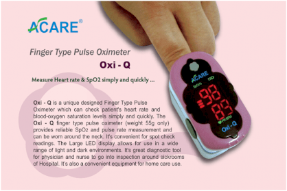 Máy đo nồng độ oxy bảo hòa trong máu và nhịp tim Acare Oxi - Q