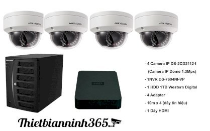 Bộ camera quan sát HIKVISION DS-2CD2112-I + Đầu ghi hình DS-7604NI-VP